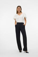 Vero Moda Pantalón recto con cintura elástica Negro