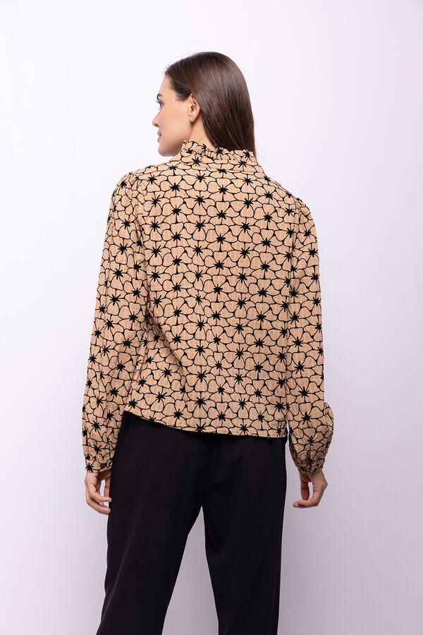 Object Blusa de tecido texturizado Castanho