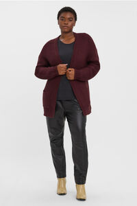 Cortefiel Curve essential jersey-knit cardigan Red