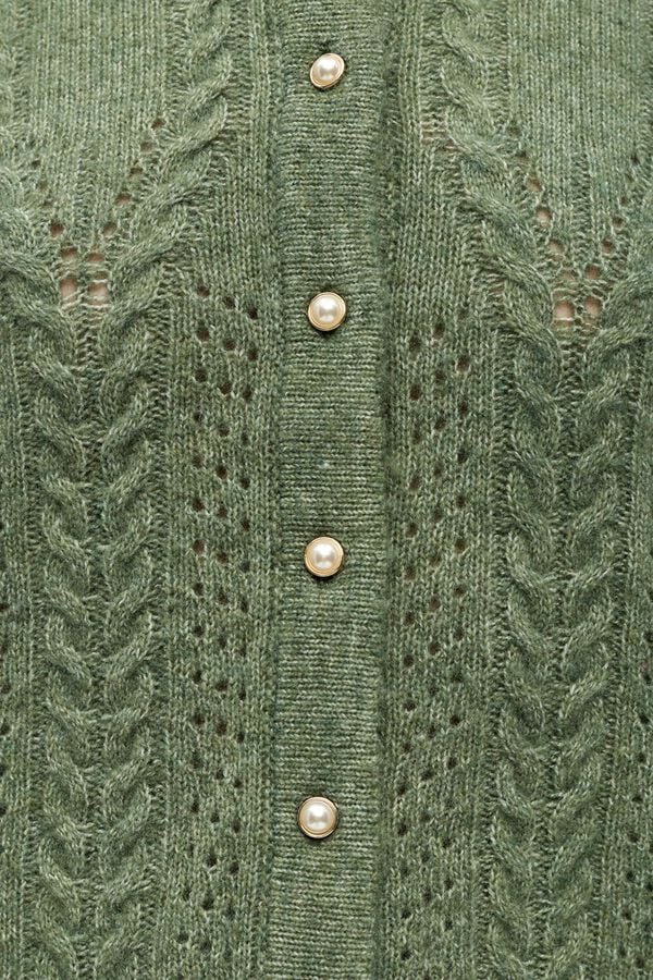 Object Openwork knit cardigan Green