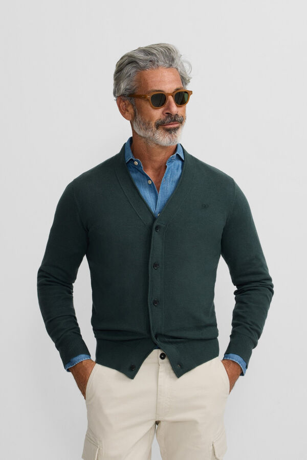 Silbon Casaco de malha clássico Verde