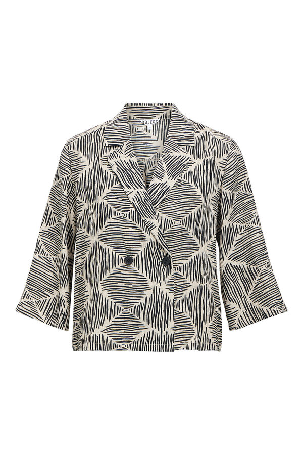Object Printed blazer shirt Beige