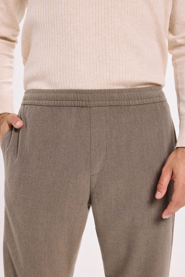 Jack & Jones Calças clássicas com cós elástico Castanho
