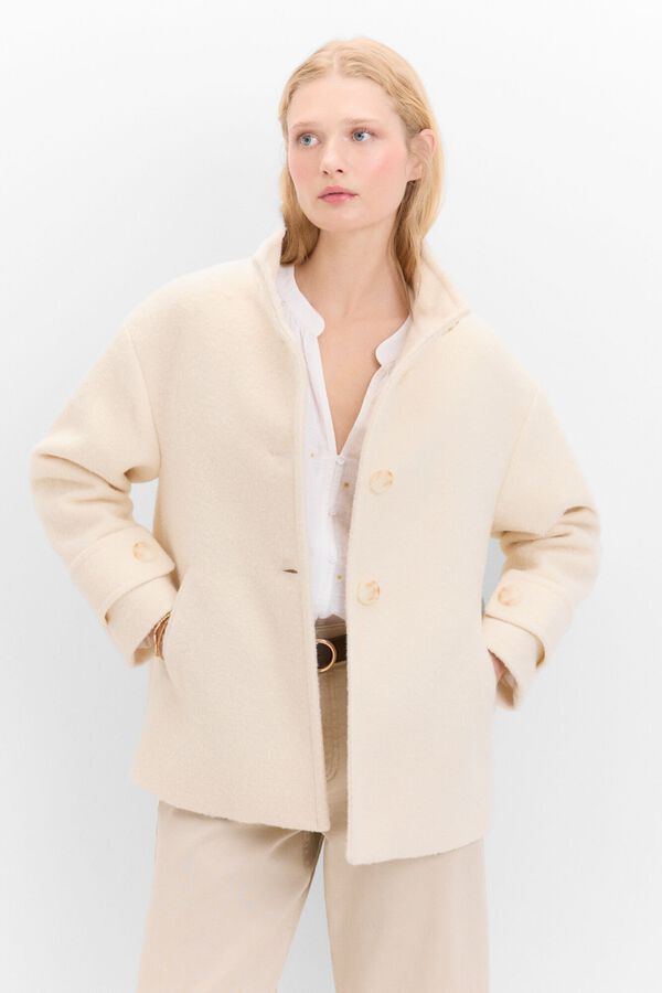 Cortefiel Short soft fabric jacket Ivory