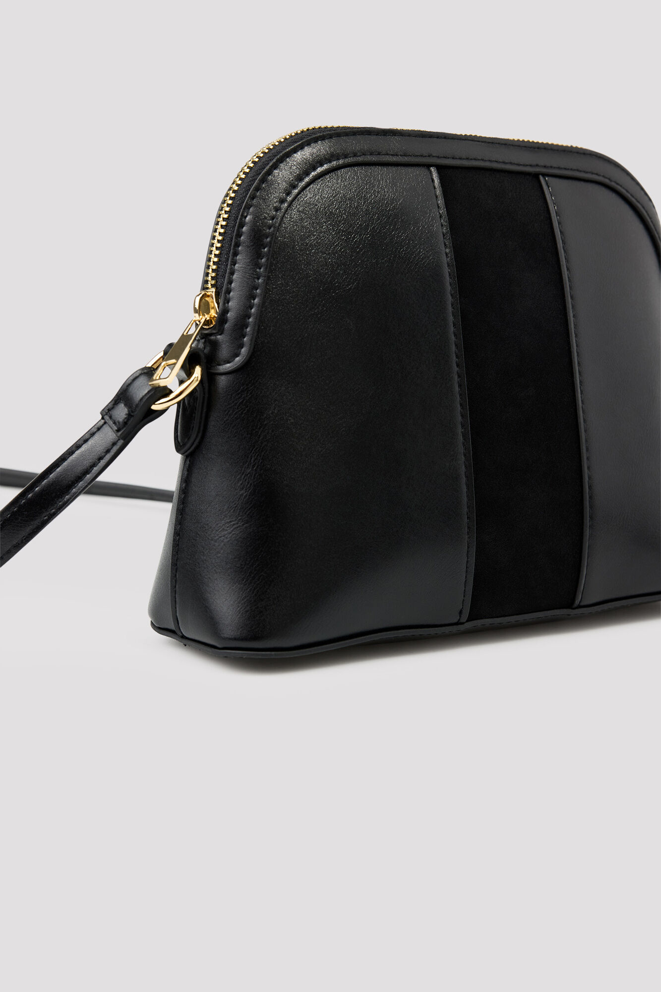 Cortefiel Bimaterial crossbody bag Black