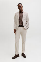 Jack & Jones Cal&ccedil;a de vestir em linho Tostado