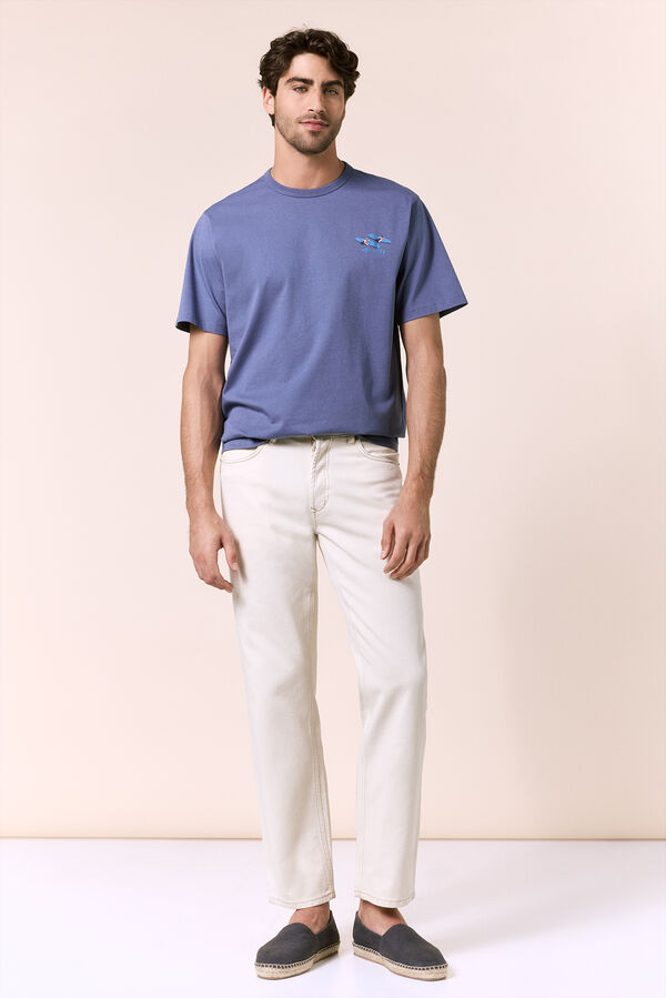 OOTO Camiseta gr&aacute;fica lavada Azul marino