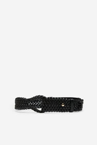 Cortefiel Elastic braided belt Black