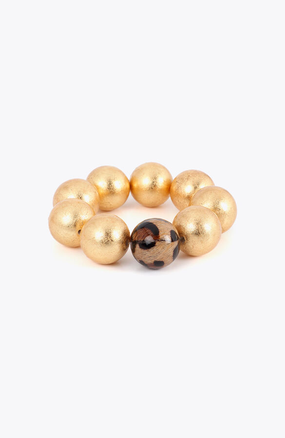 Lola Casademunt Pulseira de contas maxi Dourado
