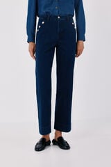 Cortefiel Palazzo jeans with buttons Blue
