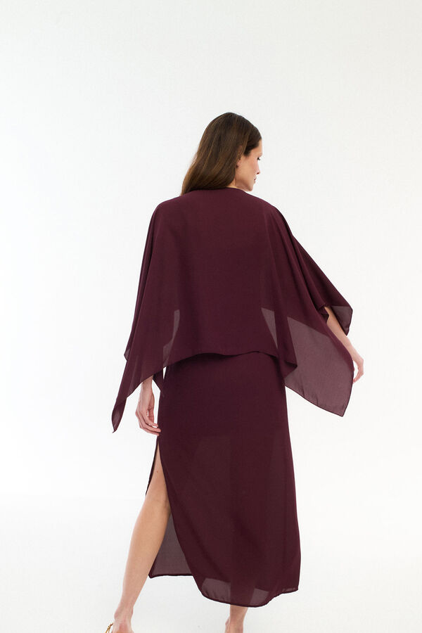 Vila Vestido de chiffon com capa Granada