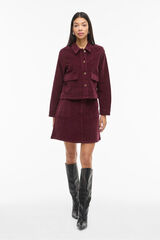 Vila Casaco curta de veludo cotel&ecirc; Roxo