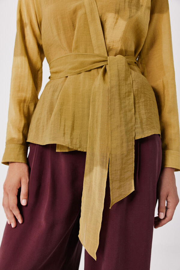 Cortefiel Blusa cruzada ligera Amarillo