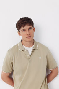 Cortefiel Coolmax&reg; jacquard collar polo shirt