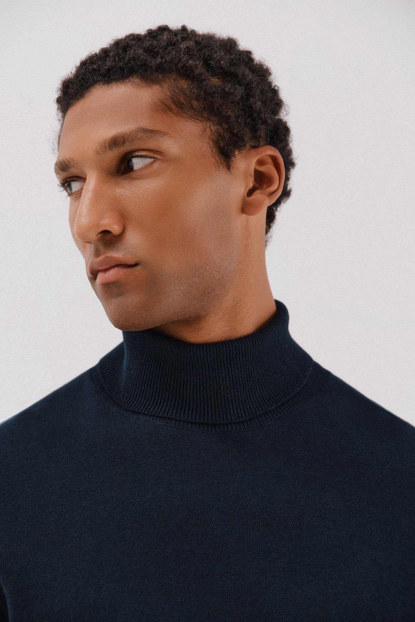 Cortefiel Cotton/silk cashmere high neck jumper