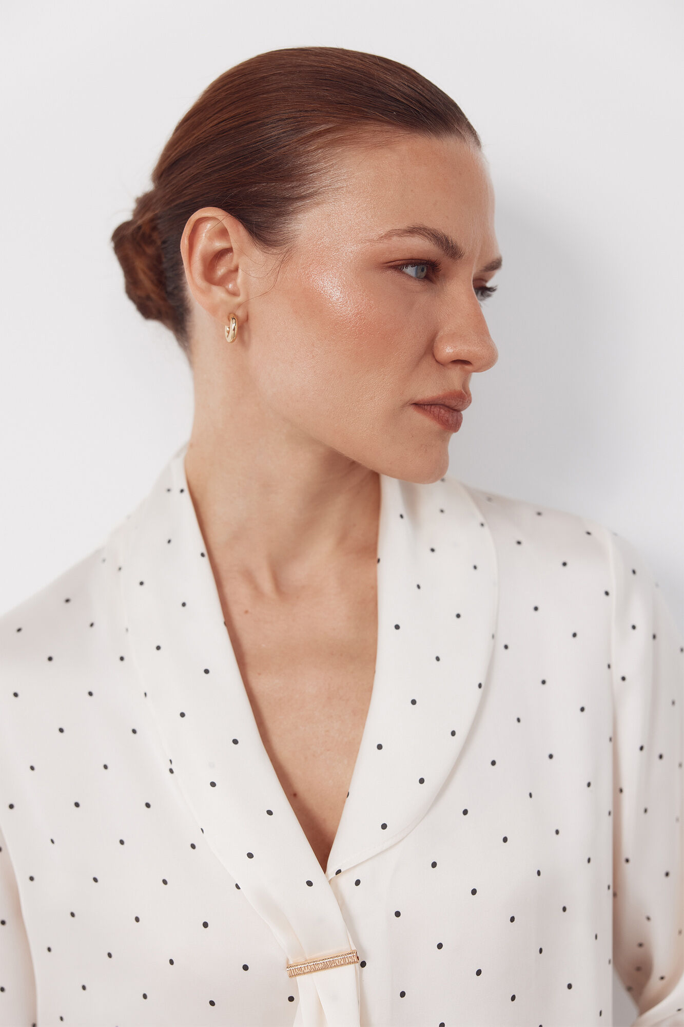 Cortefiel Satin blouse with bow