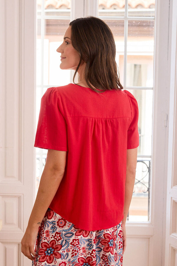 Cortefiel Fiama tie-front blouse Red