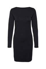 Cortefiel Short long sleeve dress Black