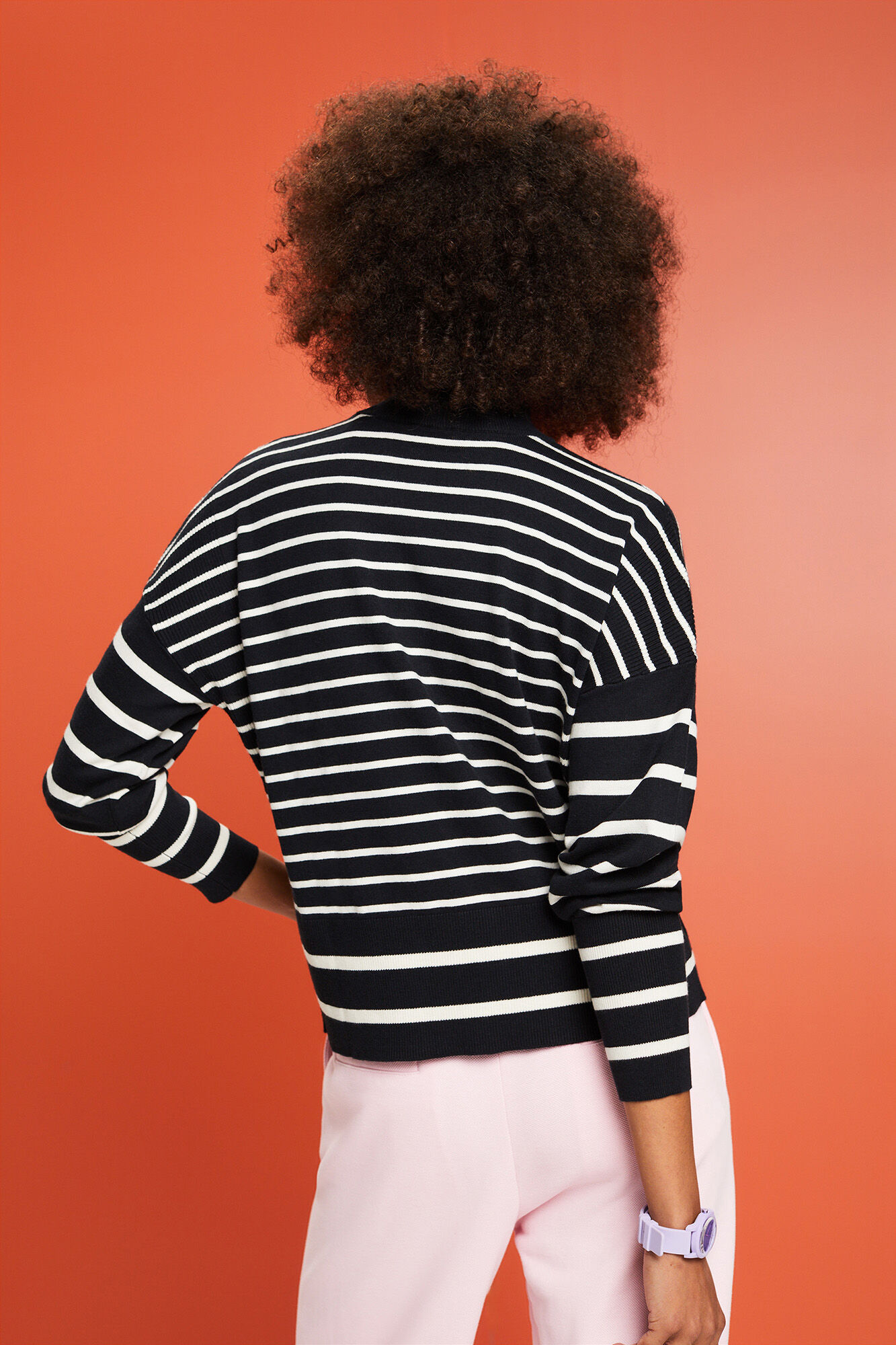 Striped mock turtleneck cropped jumper Women s jumpers and
