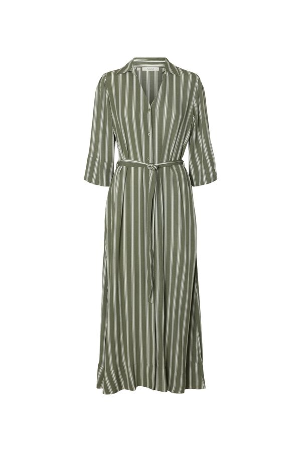 Selected Vestido comprido estampado Verde