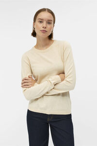 Cortefiel Jersey-knit jumper with long sleeves and a round neck Grey