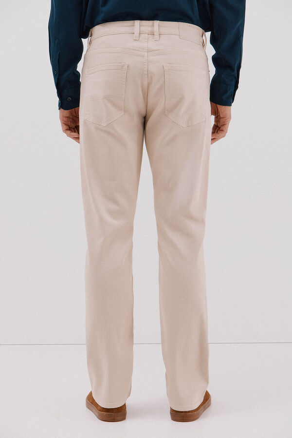 Cortefiel 5-pocket regular fit coloured trousers Beige