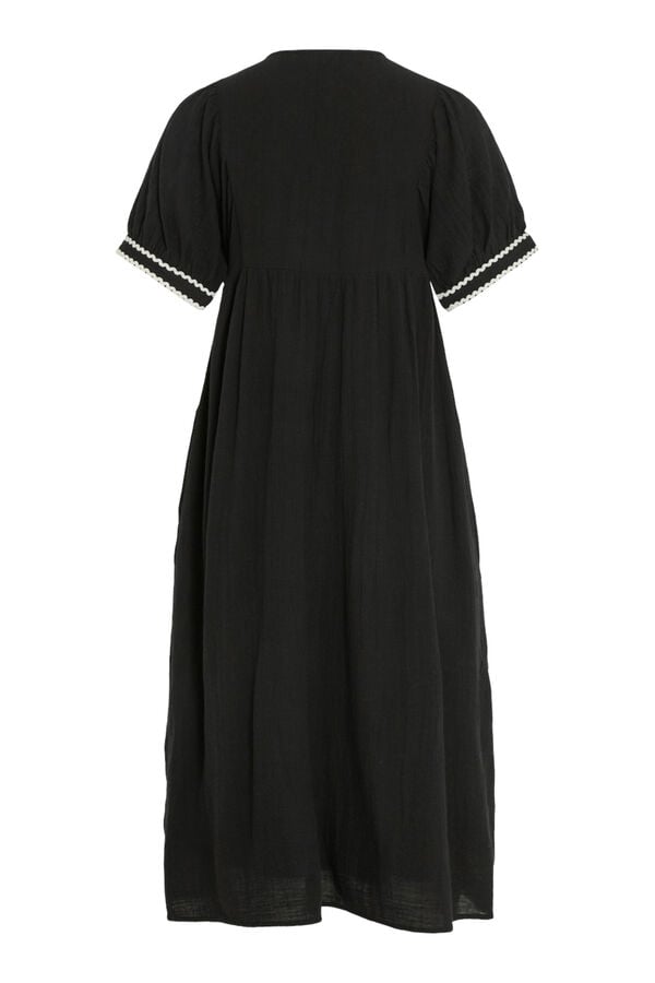 Cortefiel Midi dress with lantern sleeve Black