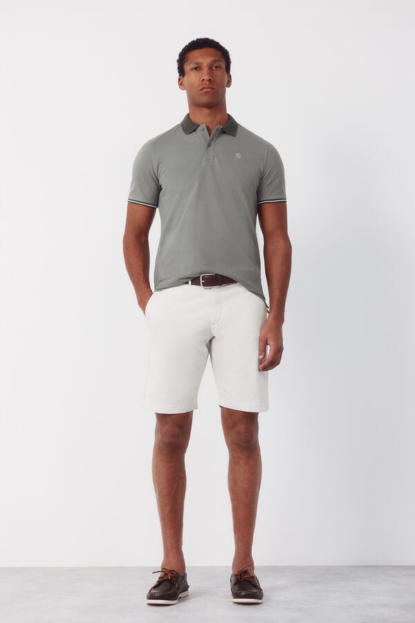 Cortefiel Piqu&eacute; polo shirt Kaki