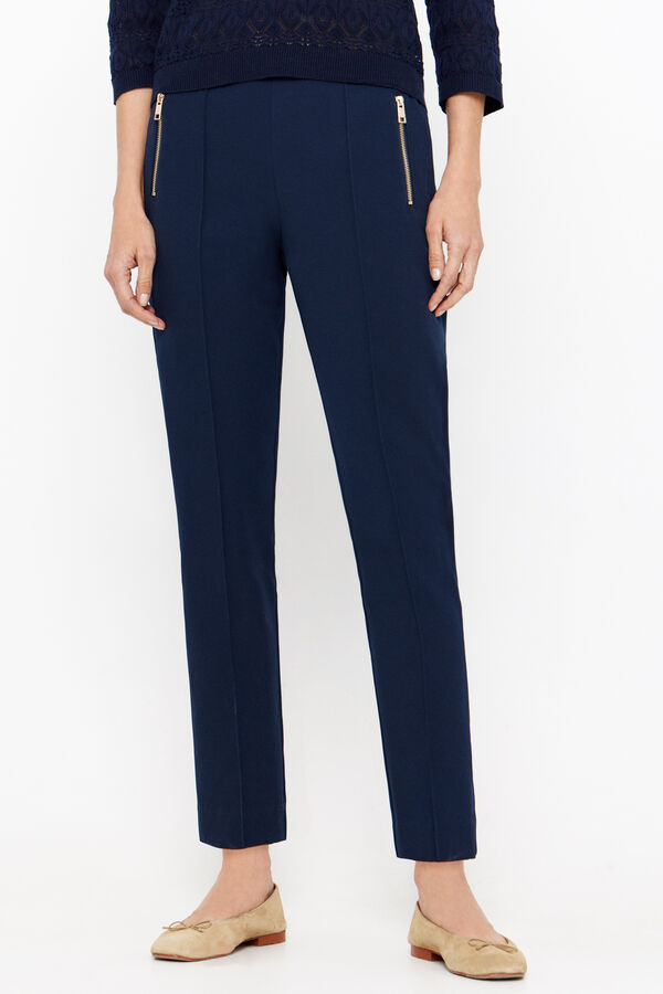 Cortefiel Skinny trousers with zips Navy