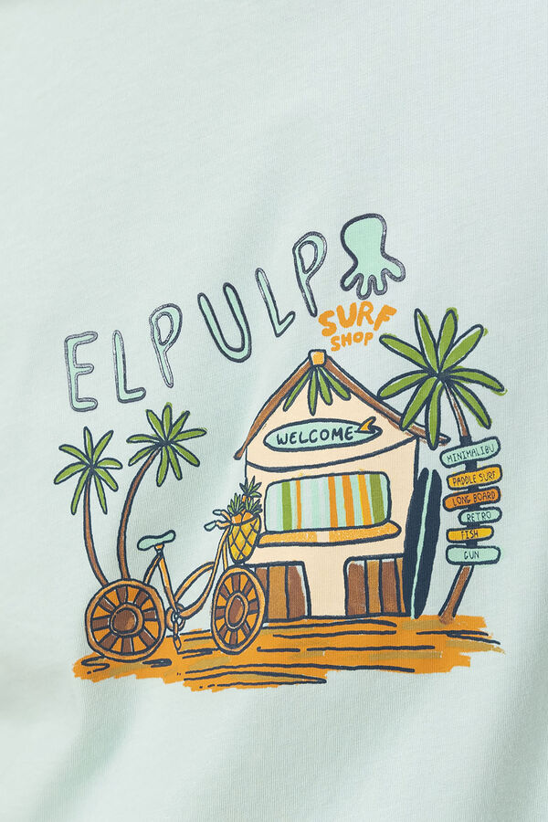 elPulpo Camiseta com estampado Beach House Azul