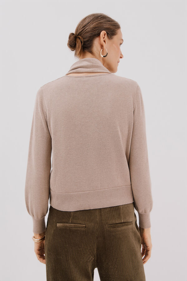 Cortefiel Chaqueta con bufanda Beige