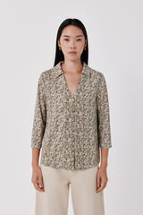 Cortefiel Stretch shirt with buttons Printed grey