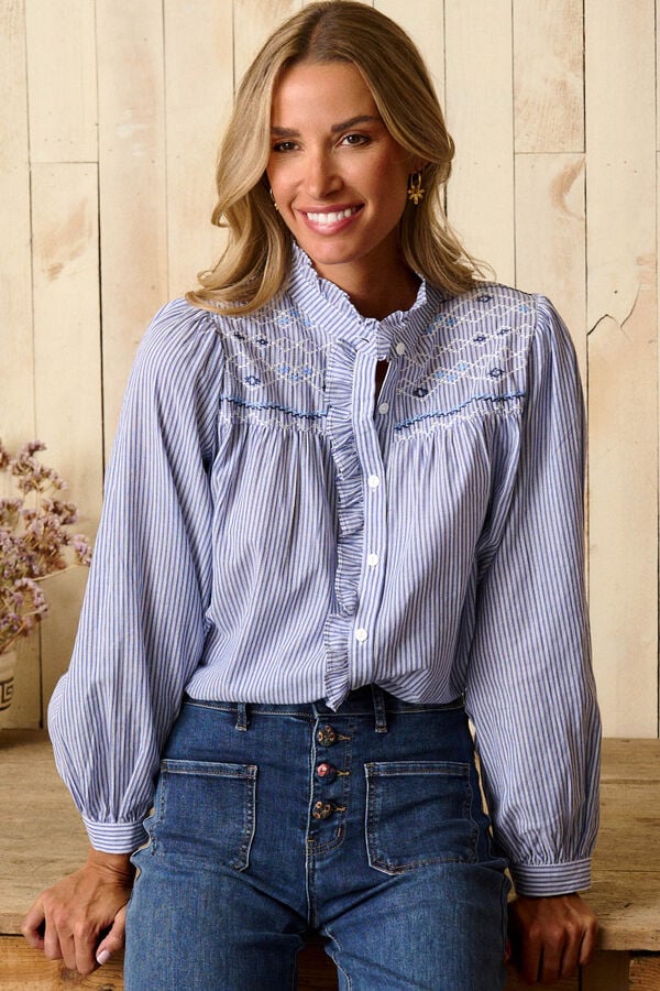 Polín Et Moi Camisa rayas Auray Azul