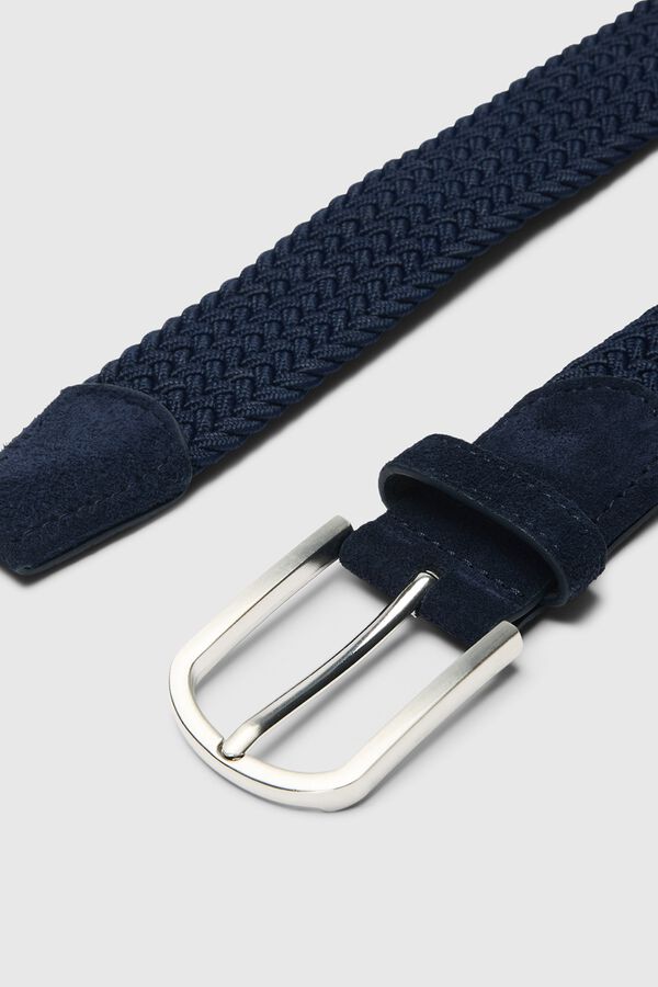Selected Elastic belt with buckle fastening Navy