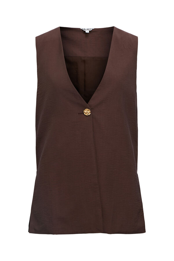 Object Top colete fluido Castanho