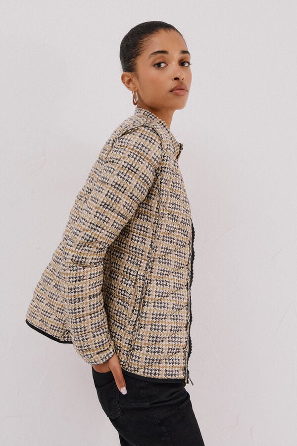 Cortefiel Reversible feather bomber jacket Black