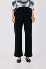 Cortefiel Palazzo jeans with buttons Black