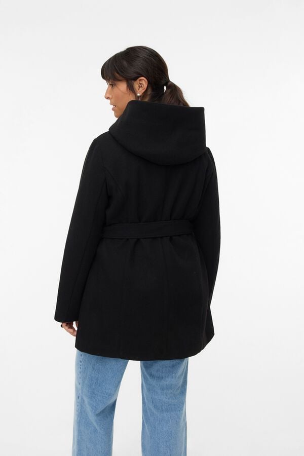Vero Moda Curve Sobretudo de fazenda Preto