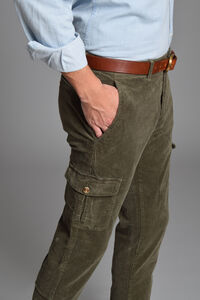 Cloking Calça cargo de veludo cotelê