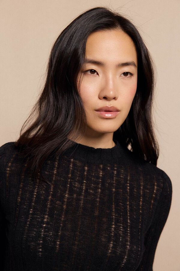 Slowlove Textured knit top Black