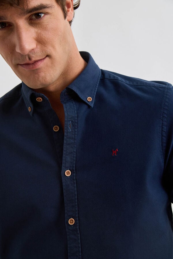 Williot Camisa estruturada tingida em tecido Azul