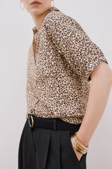 Cortefiel Animal print shirt Printed white