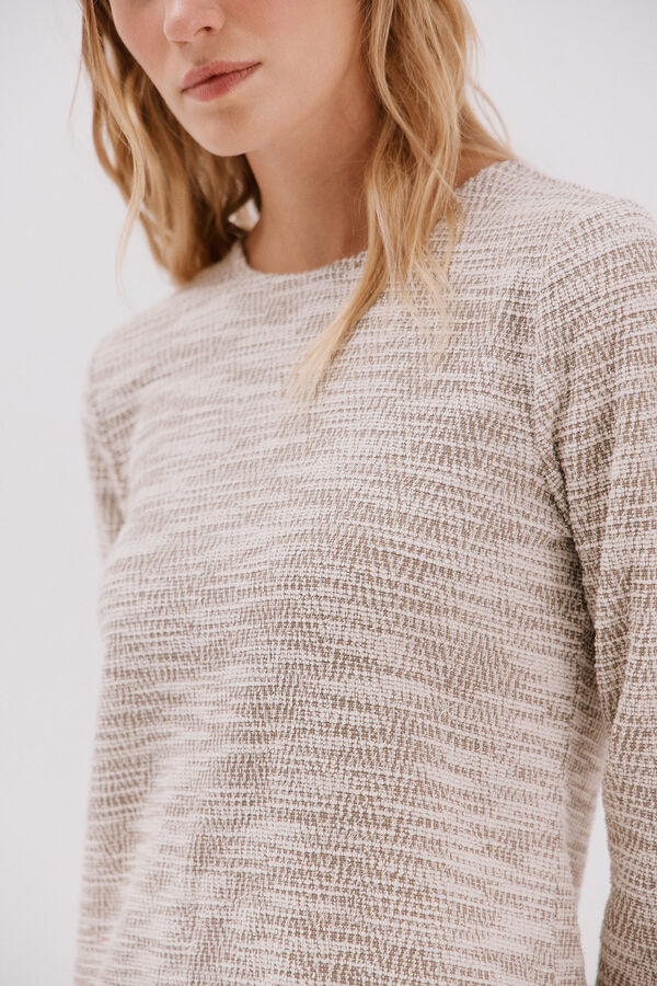 Cortefiel Short tweed dress Beige