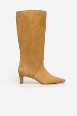 Cortefiel split leather heeled boot Brown