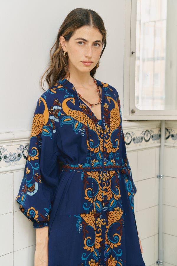 Jaase Vestido maxi fluido Azul