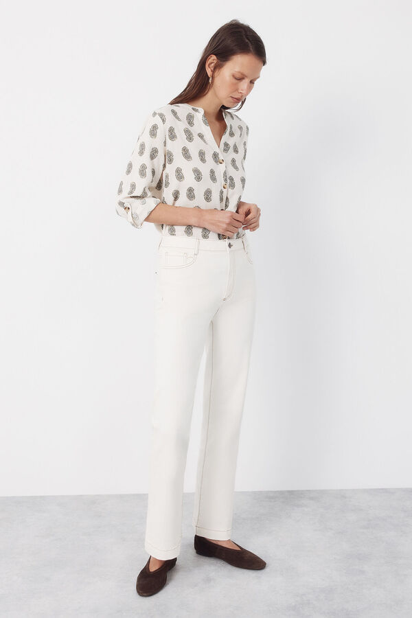 Cortefiel Jeans Bootcut Ivory