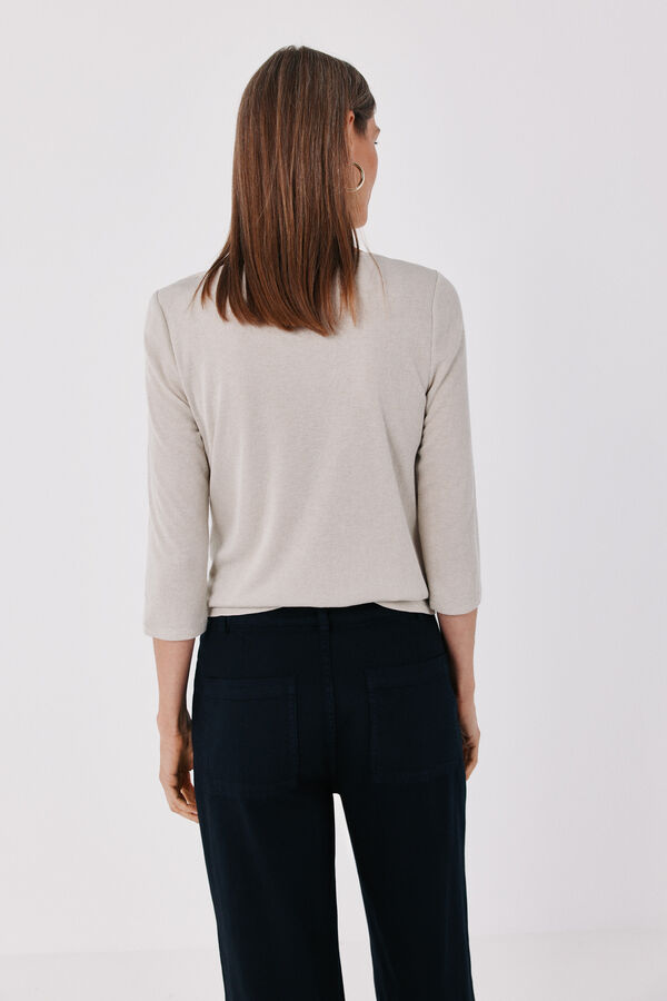 Cortefiel Boat neck T-shirt Nude