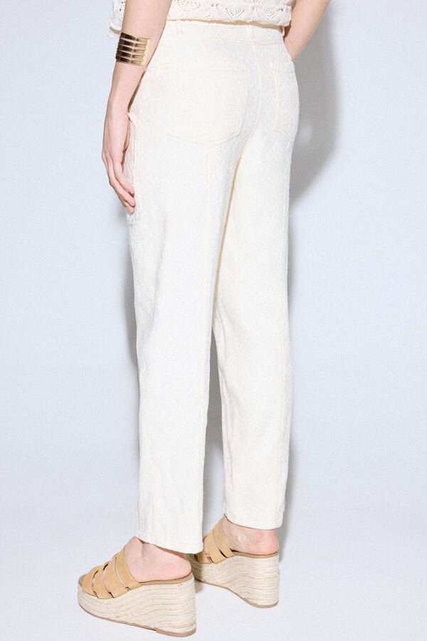 Slowlove Pantalón de jaquard Blanco