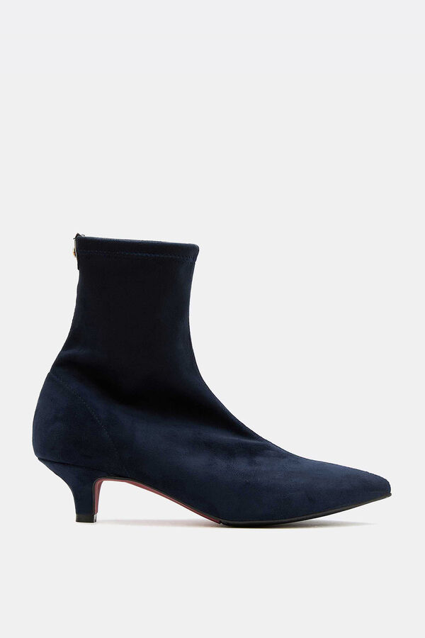 Cortefiel Lycra low heel ankle boot Navy