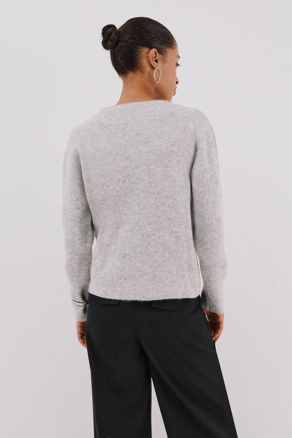 Cortefiel Jersey punto joyas Grey